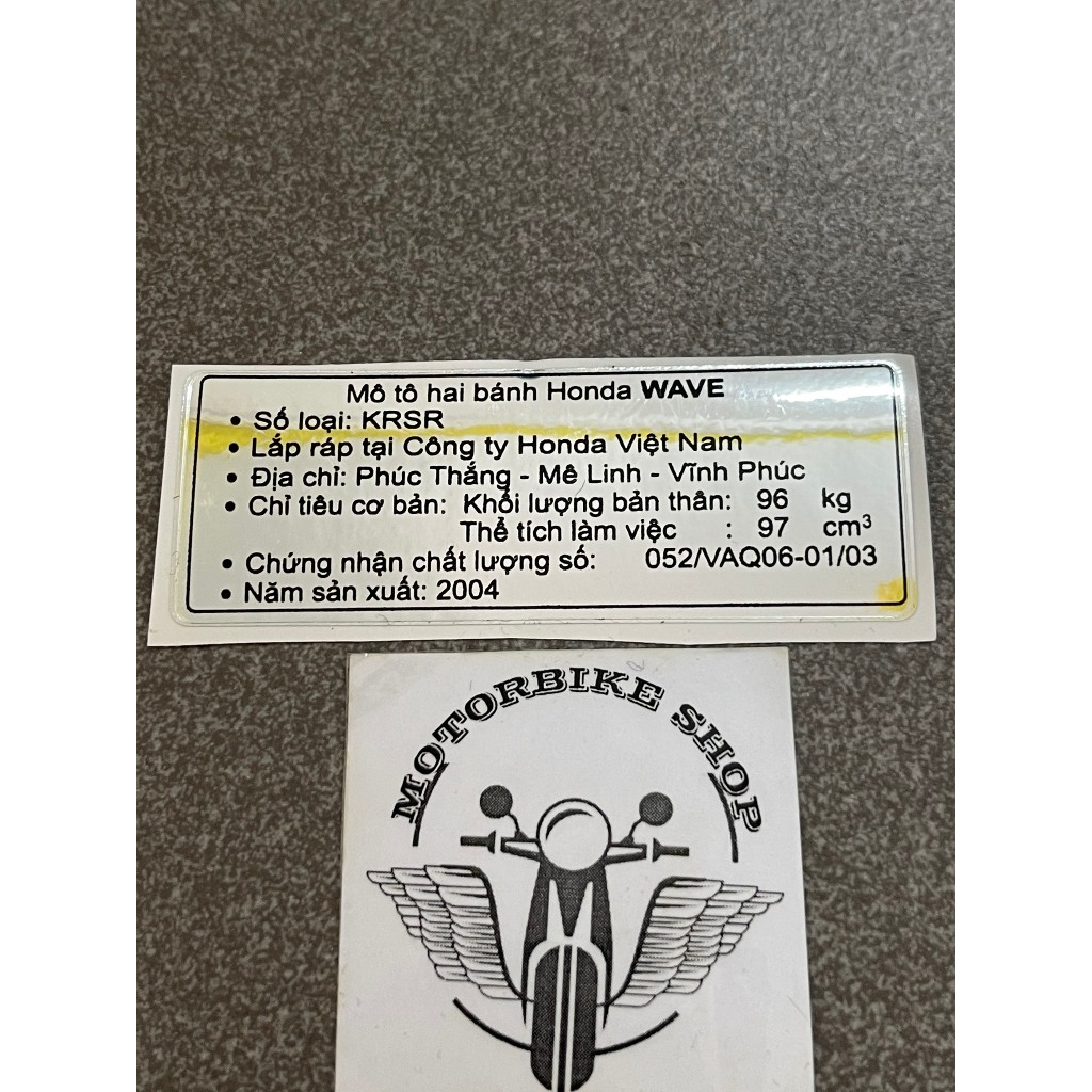 tem様 tem năm sản xuất xe wave nhỏ zx 100 hàng ngoài | Shopee Việt Nam