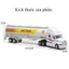 Đồ chơi xe đầu kéo container đầu bằng hợp kim chạy cót, có đèn pha, tháo rời được tỷ lệ 1:48 nhiều màu