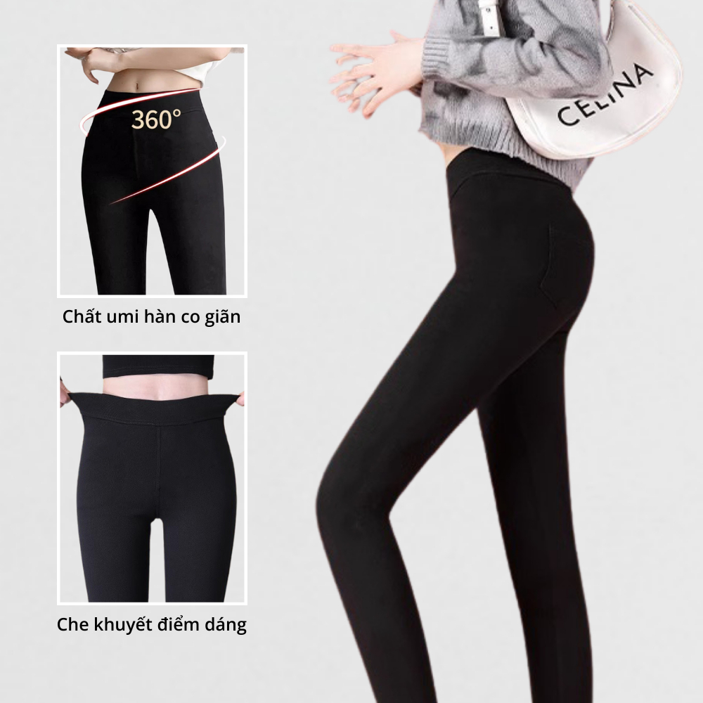 [Vải Umi Hàn Loại 1] Quần Legging Cao Cấp Có Túi Chất Vải Umi Hàn Nhập Khẩu Co Giãn 4 Chiều Unim Store - QL02