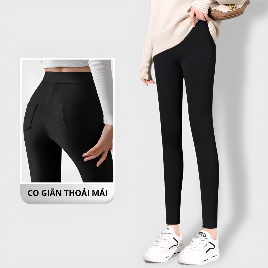 [Vải Umi Hàn Loại 1] Quần Legging Cao Cấp Có Túi Chất Vải Umi Hàn Nhập Khẩu Co Giãn 4 Chiều Unim Store - QL02