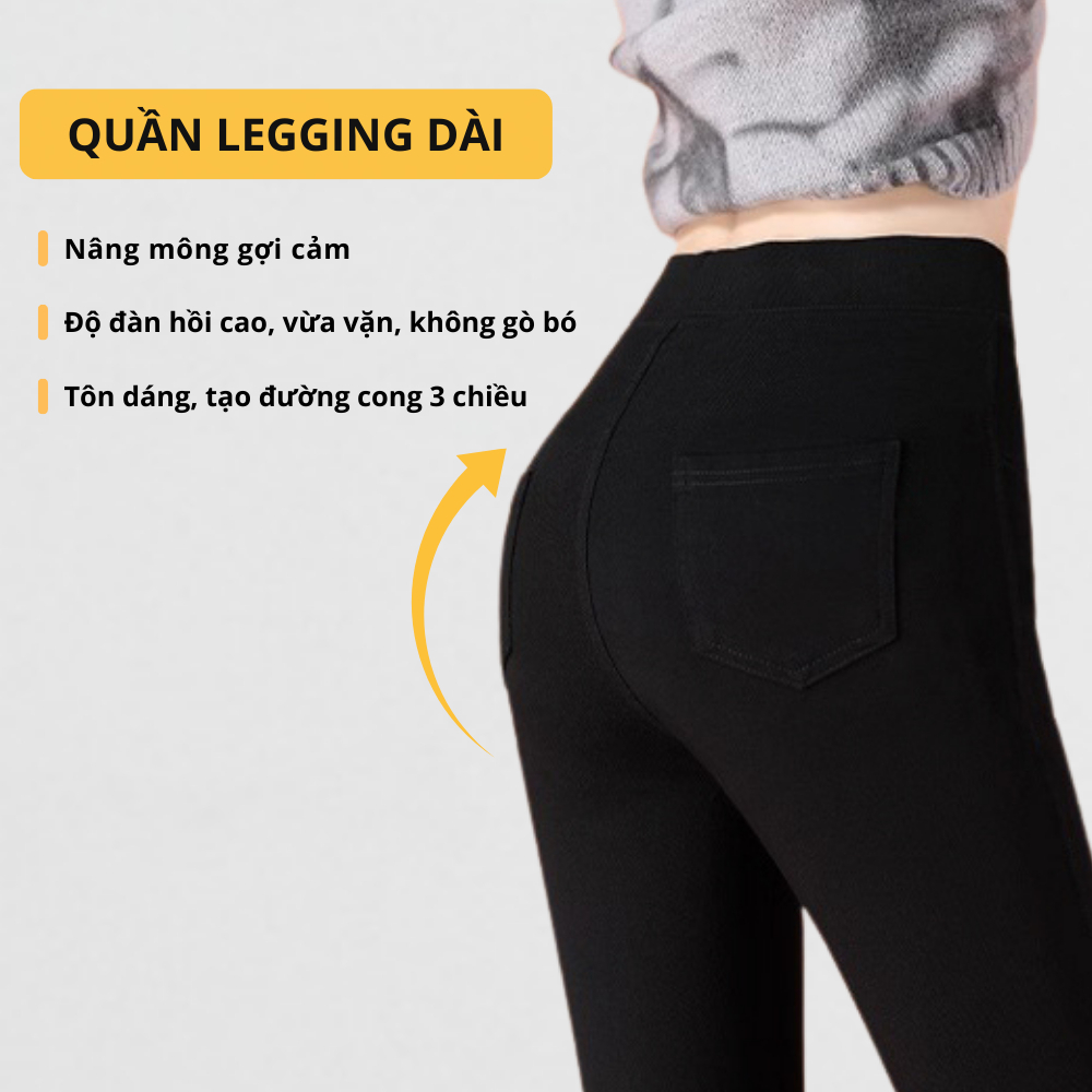 [Vải Umi Hàn Loại 1] Quần Legging Cao Cấp Có Túi Chất Vải Umi Hàn Nhập Khẩu Co Giãn 4 Chiều Unim Store - QL02