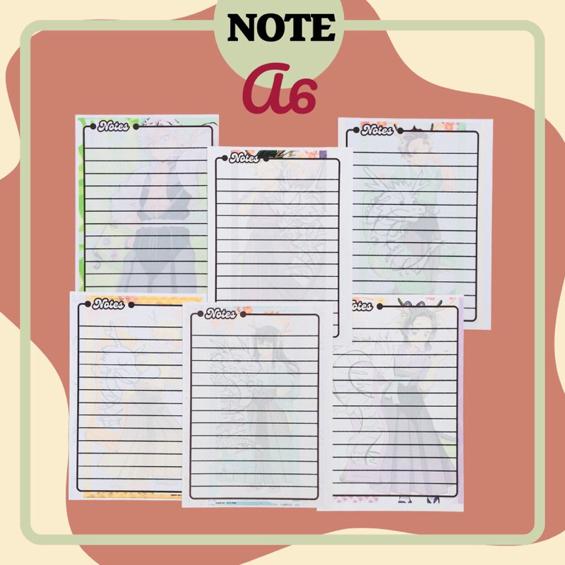 50 tờ giấy Note A6 Anime đa dạng mẫu | Shopee Việt Nam