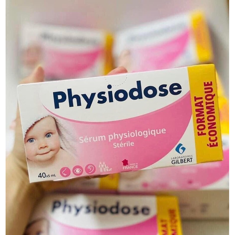 Nước Muối Sinh Lý PHYSIODOSE/ GIFRER  Nhỏ Mũi Cho Bé Vô Trùng, Không Nhiễm Chéo (Hộp 40 ống x 5ml)