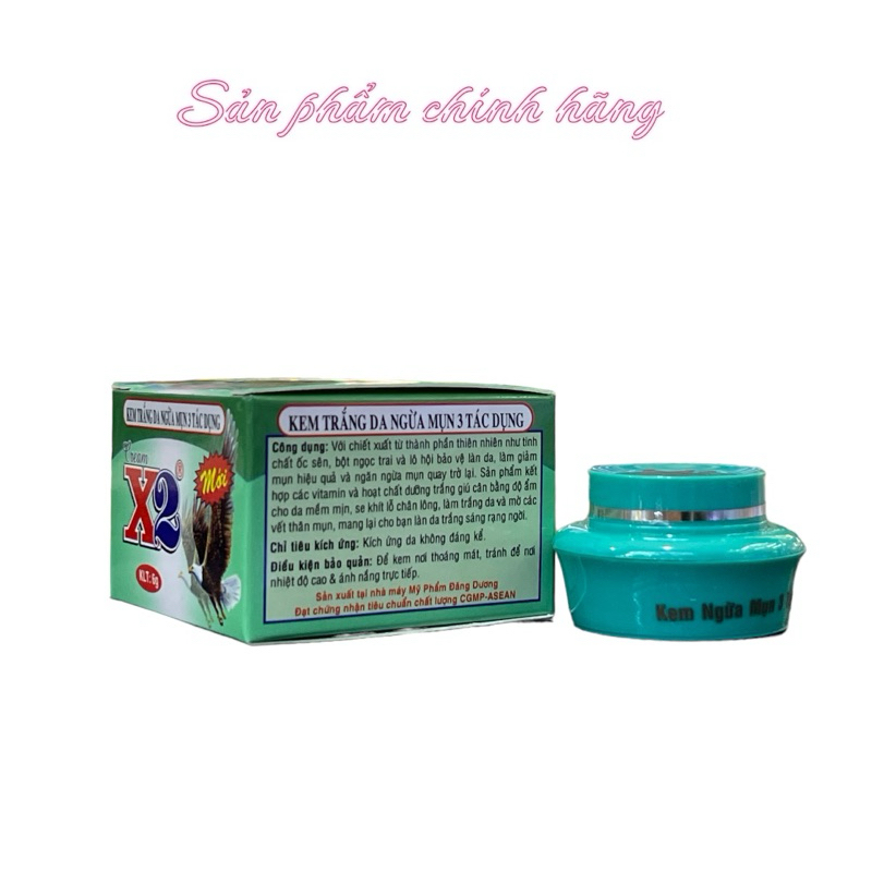 Kem X2 Trắng da ngừa mụn 3 tác dụng 6gram