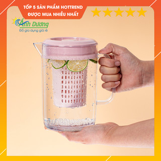 Ca kính có lọc 1,5L bình đựng nước- bình pha trà có lõi lọc tiện dụng nhựa Việt Nhật cao cấp