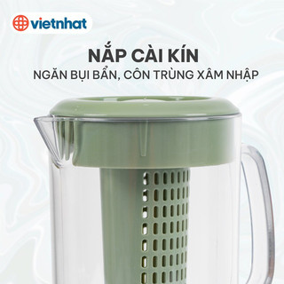 Ca kính có lọc 1,5L bình đựng nước- bình pha trà có lõi lọc tiện dụng nhựa Việt Nhật cao cấp