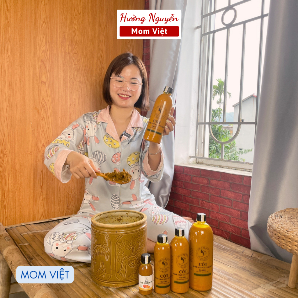 Nghệ gừng hạt gấc hạ thổ, rượu gừng nghệ hạ thổ MomViet đậm đặc cho 100ml Da MẶT
