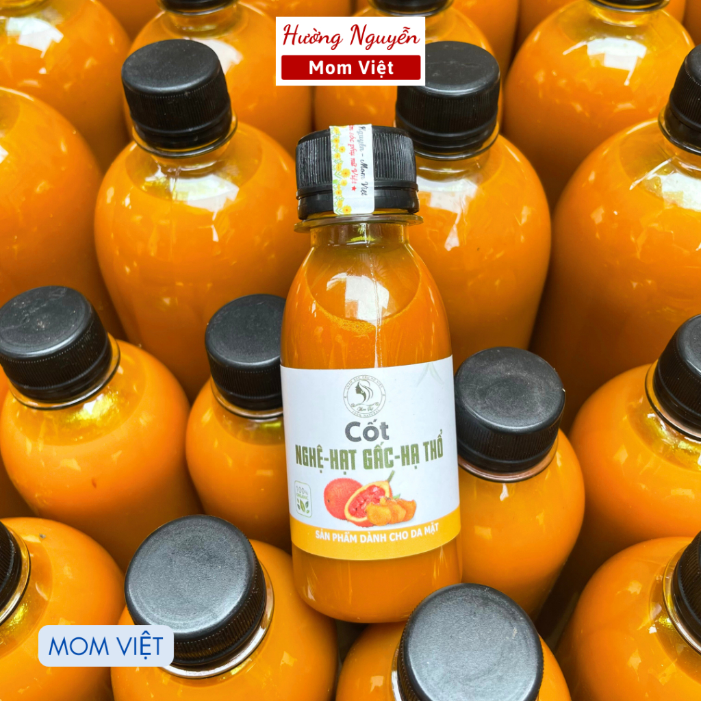 Nghệ gừng hạt gấc hạ thổ, rượu gừng nghệ hạ thổ MomViet đậm đặc cho 100ml Da MẶT