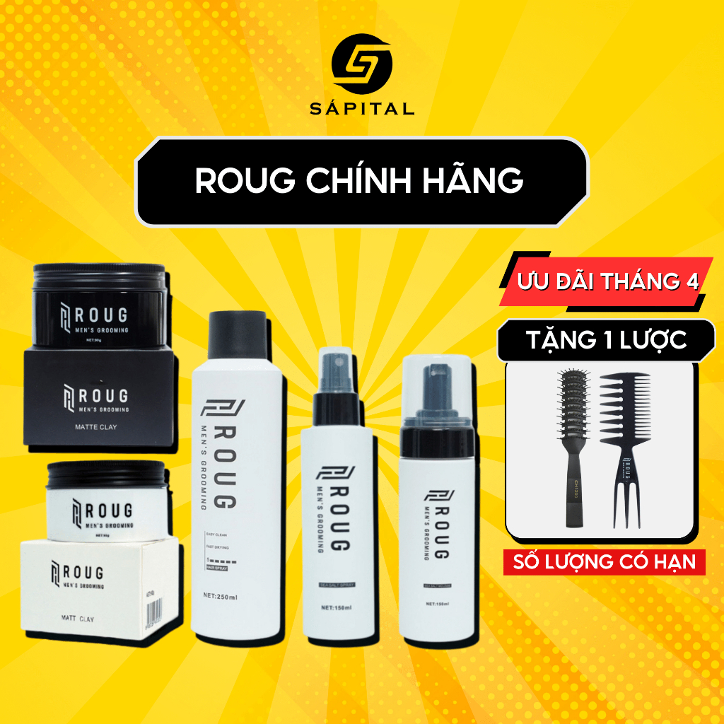 Combo Sáp Vuốt tóc ROUG MEN'S GROOMING Chính Hãng Singapore - Tặng kèm ...