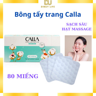 Bông tẩy trang Calla hộp 80 miếng loại tốt làm sạch da mặt hạt massage