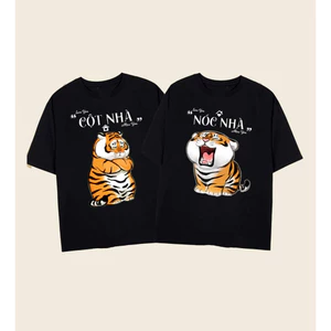 Áo phông cặp đôi Nóc Nhà -Cột nhà Áo đôi nam nữ unisex vải cotton cực đáng yêu 100% cotton co giãn, mặc dạo phố ta008