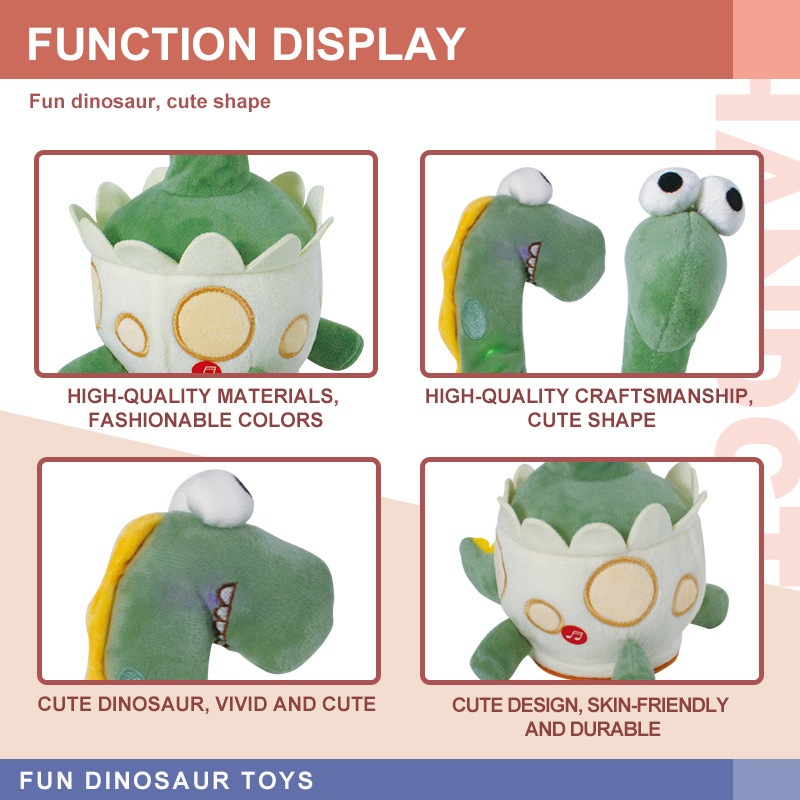 Cây Xương Rồng Nhảy Múa Vui Nhộn Phát Nhạc Hình Khủng Long Xương Rồng Biết Nhái Giọng Giá Rẻ  - PUPU HOUSE