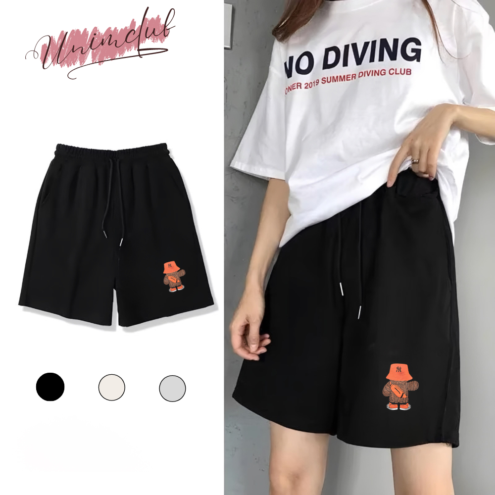 Quần Short Mickey Gấu NY Nhiều Màu Form Unisex Hotrend Nam Nữ In Hình - QS03