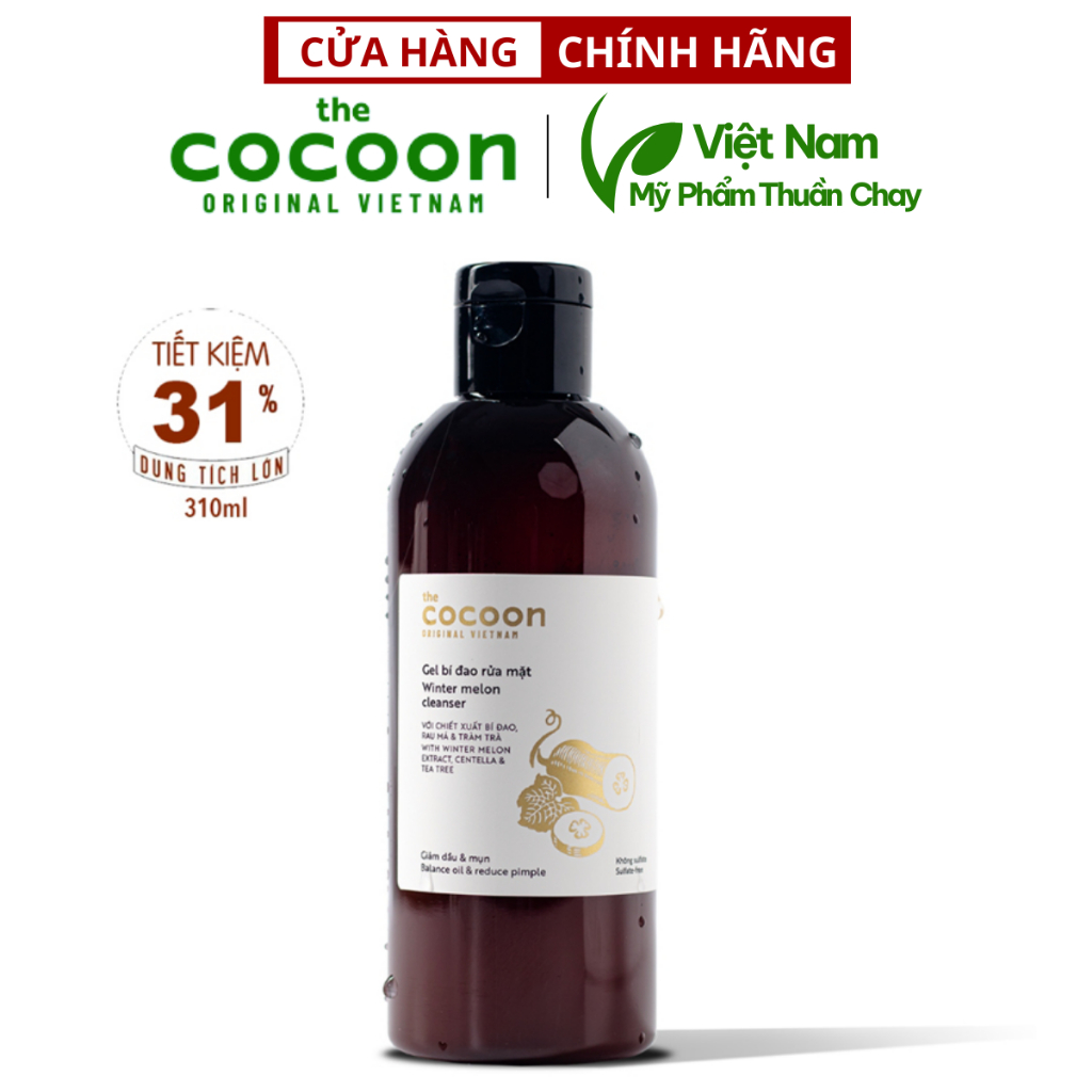 Ảnh Gel bí đao rửa mặt cocoon 310ml thuần chay - Vegan mỹ phẩm thuần chay 1