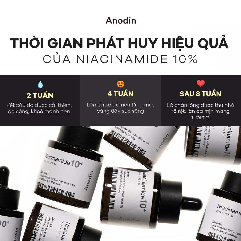 Tinh chất dưỡng sáng mờ thâm, giảm mụn kiểm soát dầu thừa ANODIN NIACINAMIDE 10 PLUS Serum 33ml
