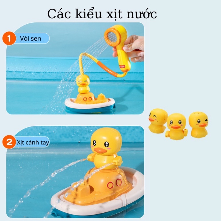 Đồ Chơi Nhà Tắm Vịt Cướp Biển Phun Nước Tự Động Dễ Thương Kèm Vòi Sen Quà Tặng Mùa Hè Cho Bé - PUPU HOUSE