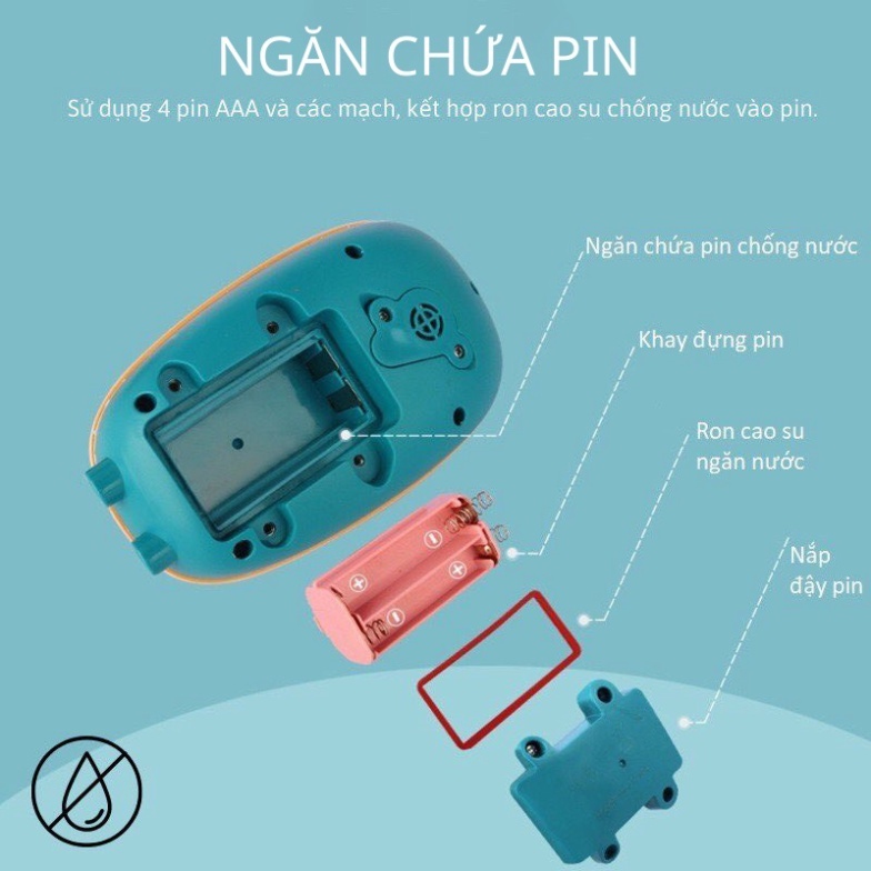 Đồ Chơi Nhà Tắm Vịt Cướp Biển Phun Nước Tự Động Dễ Thương Kèm Vòi Sen Quà Tặng Mùa Hè Cho Bé - PUPU HOUSE