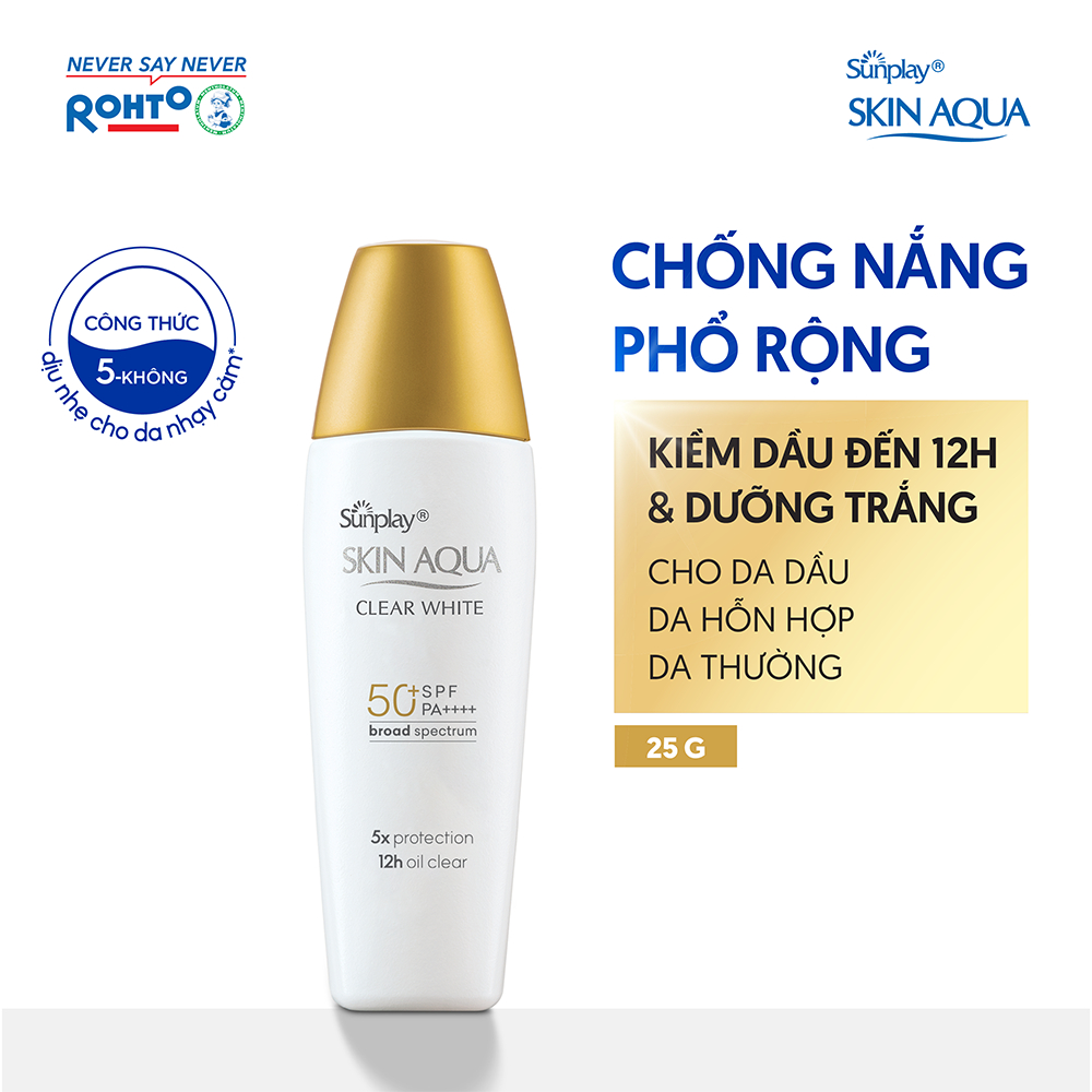 Ảnh COMBO 2 Sữa chống nắng hằng ngày dưỡng trắng Sunplay Skin Aqua Clear White SPF 50+, PA++++ 25g - Eco Vietnam 1