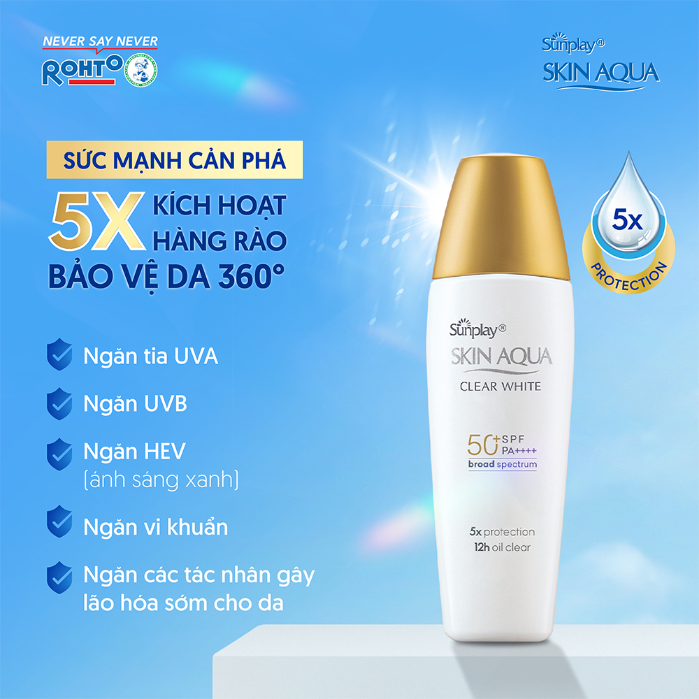 Product image [VB] COMBO 2 Sữa chống nắng hằng ngày dưỡng trắng Sunplay Skin Aqua Clear White SPF 50+, PA++++ 25g - Eco Vietnam 3