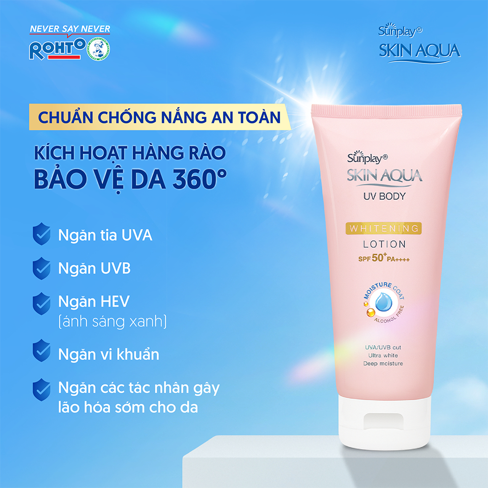 Ảnh Combo chống nắng, kiềm dầu cho mặt và dưỡng thể trắng mịn Sunplay Skin Aqua (Clear White 25g + Body Lotion 150g) 3
