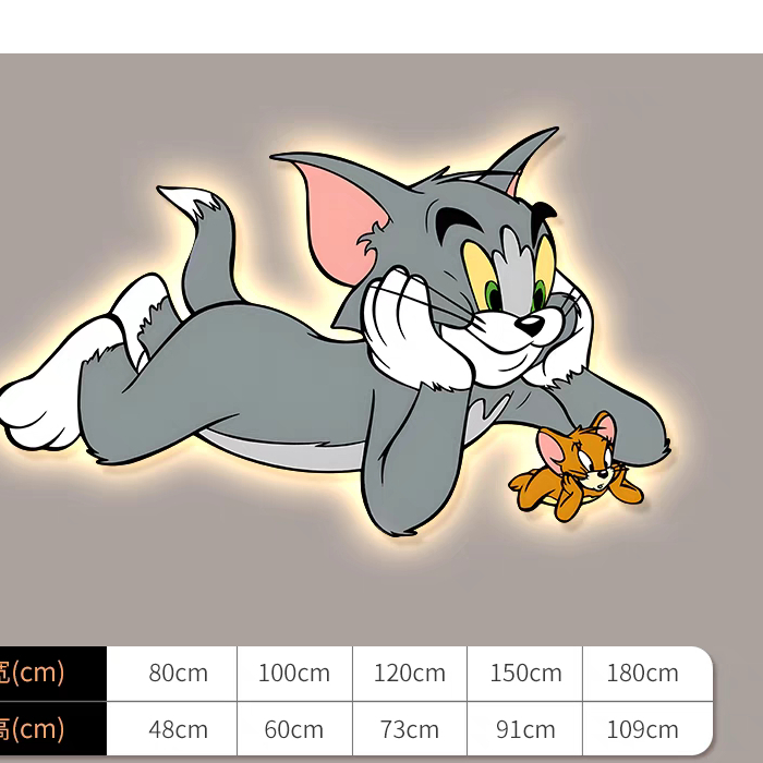 Tranh Tom và Jerry treo đầu giường, phòng ngủ, quán cafe kids, quà bố mẹ tặng bé, sinh nhật