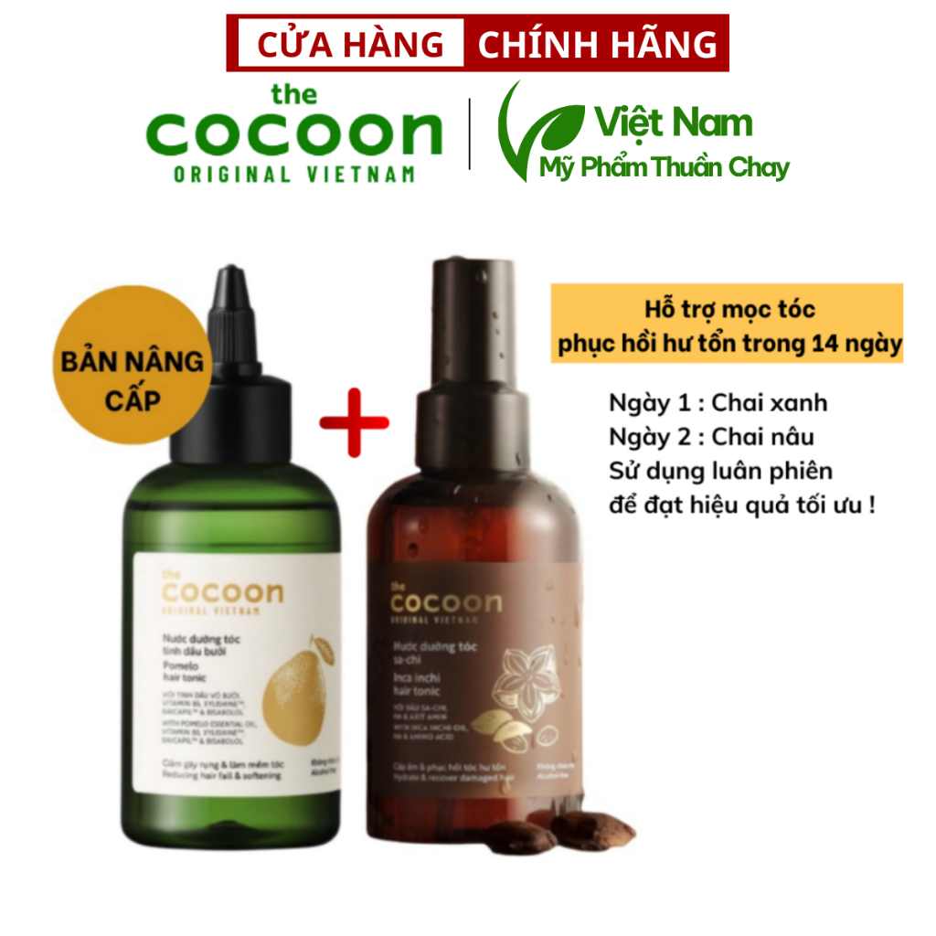Ảnh Combo kích thích mọc tóc và phục hồi nước dưỡng tóc tinh dầu bưởi Cocoon 140ML BẢN MỚI + Nước xịt dưỡng tóc sachi 140ml 2