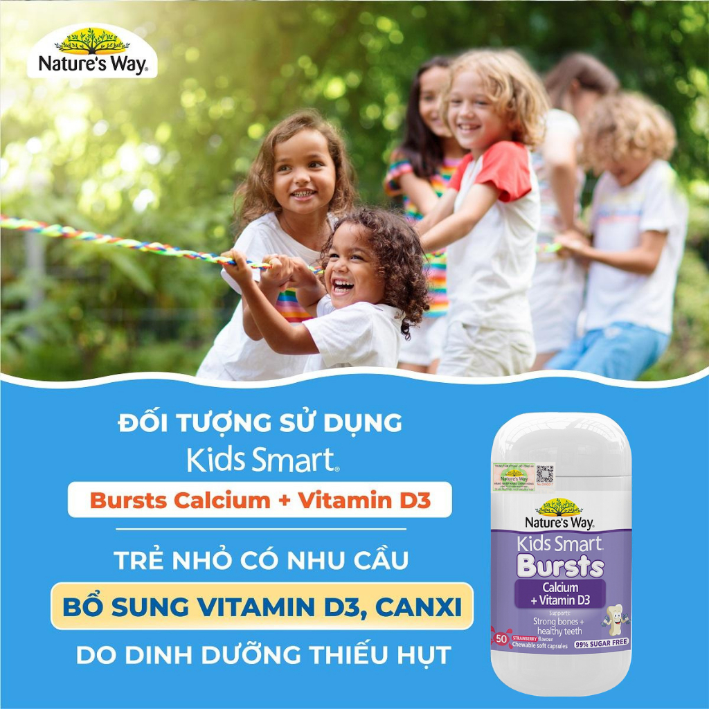 Ảnh Combo Phát Triển Trí Não, Tăng Chiều Cao NATURE'S WAY Kids Smart DHA 300mg +Calcium, Vitamin D3 Cho Bé Từ 1 Tuổi 50v/lọ 1