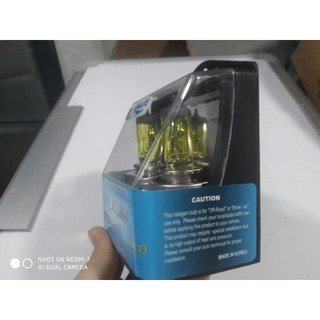 Hộp 2 bóng đèn pha ô tô H4 100/90w điện 12v và 24v ánh sáng vàng.