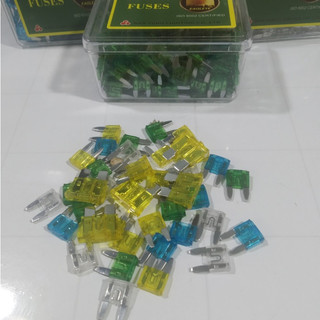 Combo 50 Cầu chì ô tô, cầu chì xe máy chân dẹp, chân kim, công suất chuẩn.