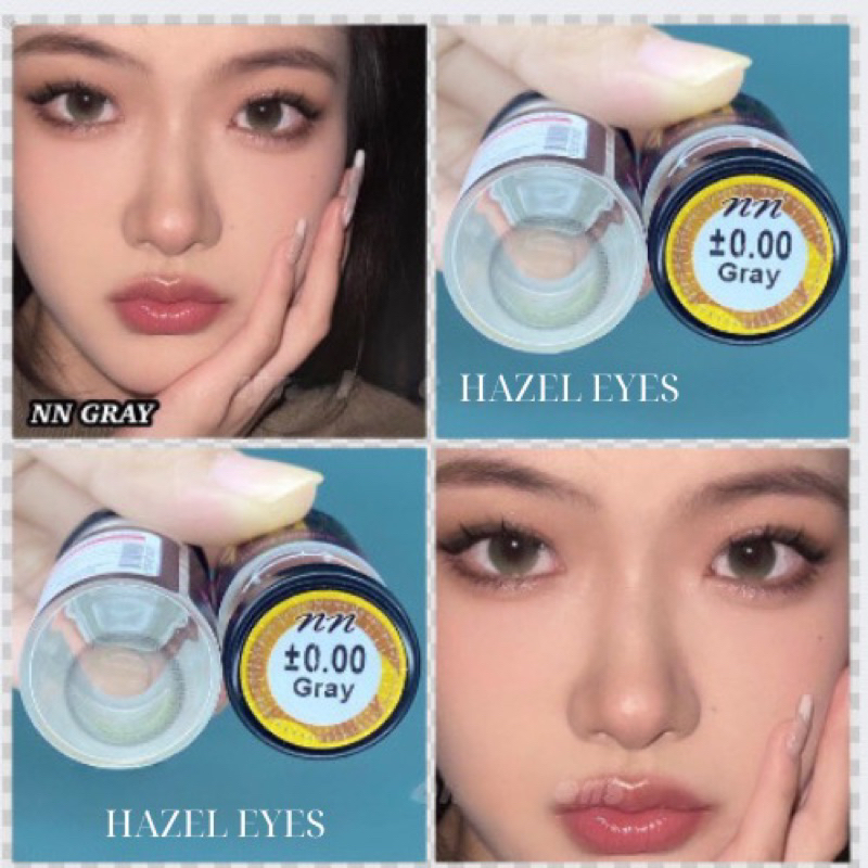 Kính Áp Tròng Xám Rêu Tự Nhiên Hot Douyin Size S 14.2mm Tặng Kèm Khay ...