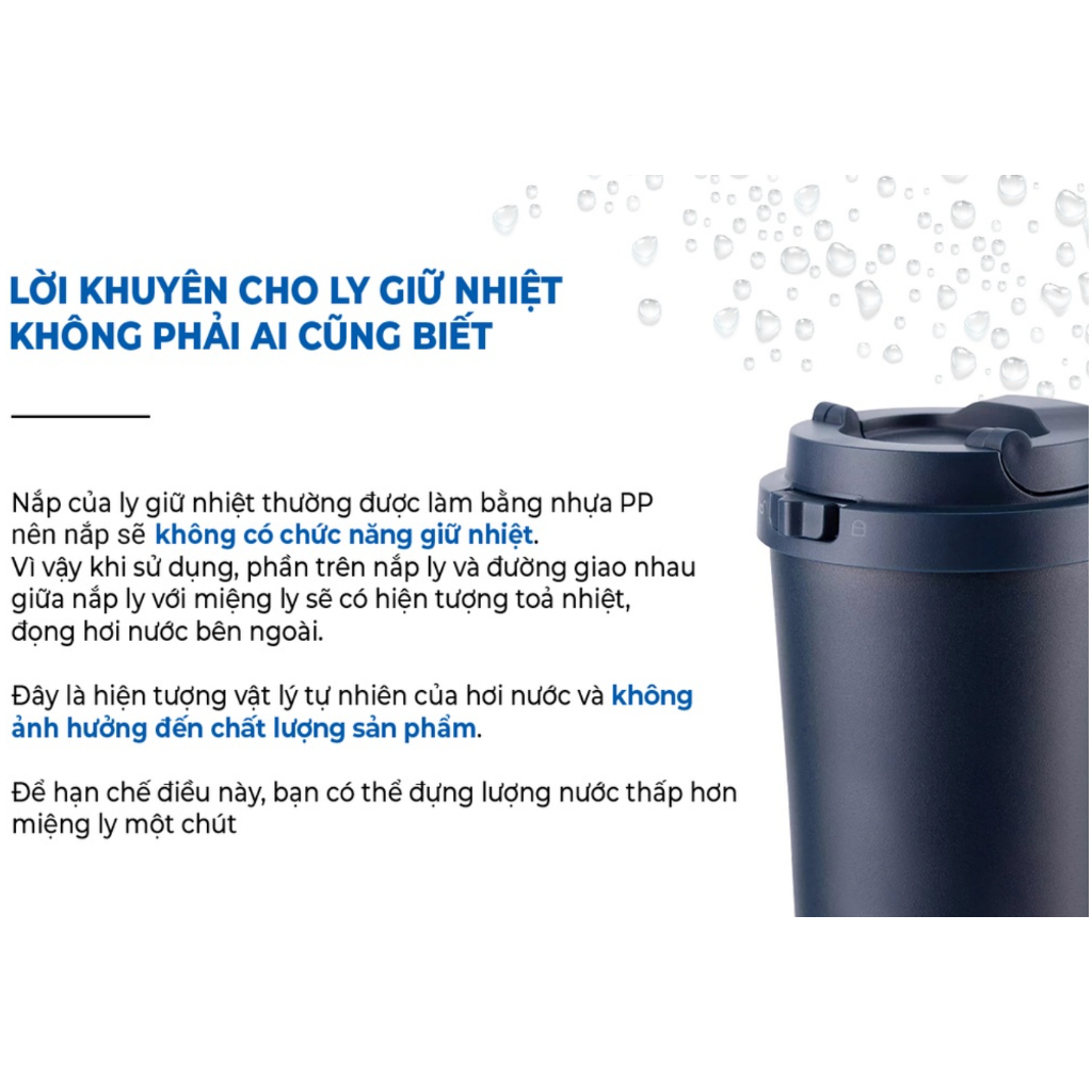 Bình giữ nhiệt Lock&Lock Daily Handle Tumbler 600ml LHC4330 Màu Ngà , nắp trượt, có tay cầm - K-MALL