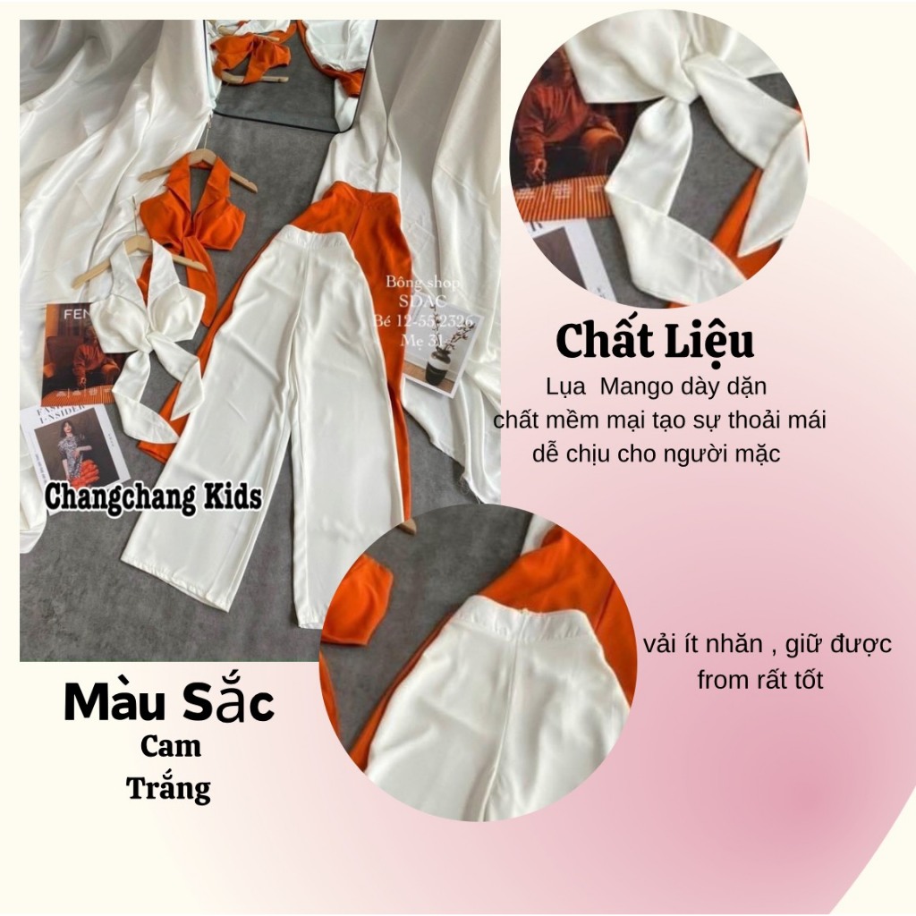 Bộ quần dài ống rộng cho bé và mẹ bé 15-55kg 4,5,6,7,8,9,10,12,13,14,15 tuổi