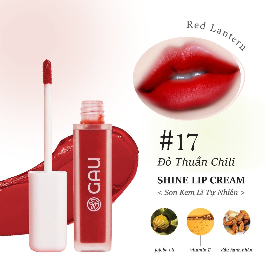 Son Kem Lì Tự Nhiên Chính Hãng Không Chì Mềm Mịn An Toàn GAU SHINE Hoàn toàn từ Thiên nhiên 10g