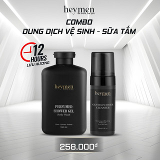 Combo Sữa tắm 350ml, Bọt vệ sinh nam Heymen 120ml