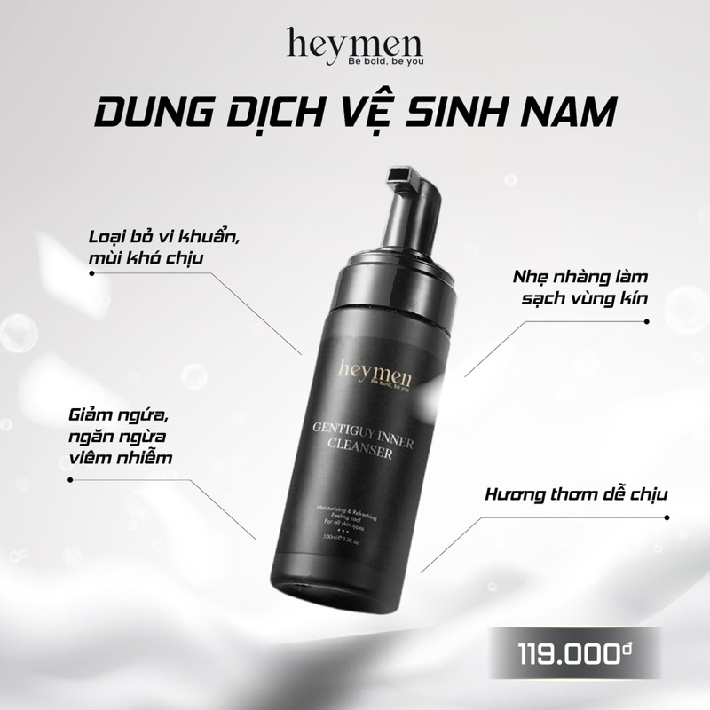 Bọt vệ sinh nam giới Heymen Gentiguy Inter Cleanser 150ml/chai
