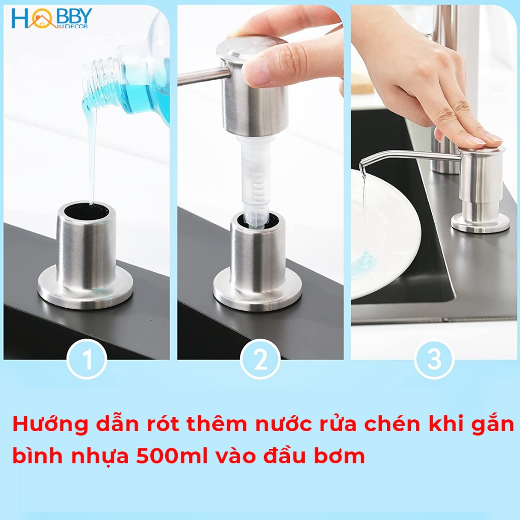 Vòi hút nước rửa chén gắn chậu inox 304 xước Hobby home decor NRC8
