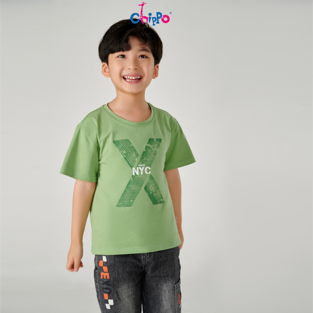 Ảnh Áo phông cộc tay cho bé trai CHIPPO chất liệu cotton thoáng mát cho bé 3 tuổi đên 10 tuổi (13-34Kg) 2