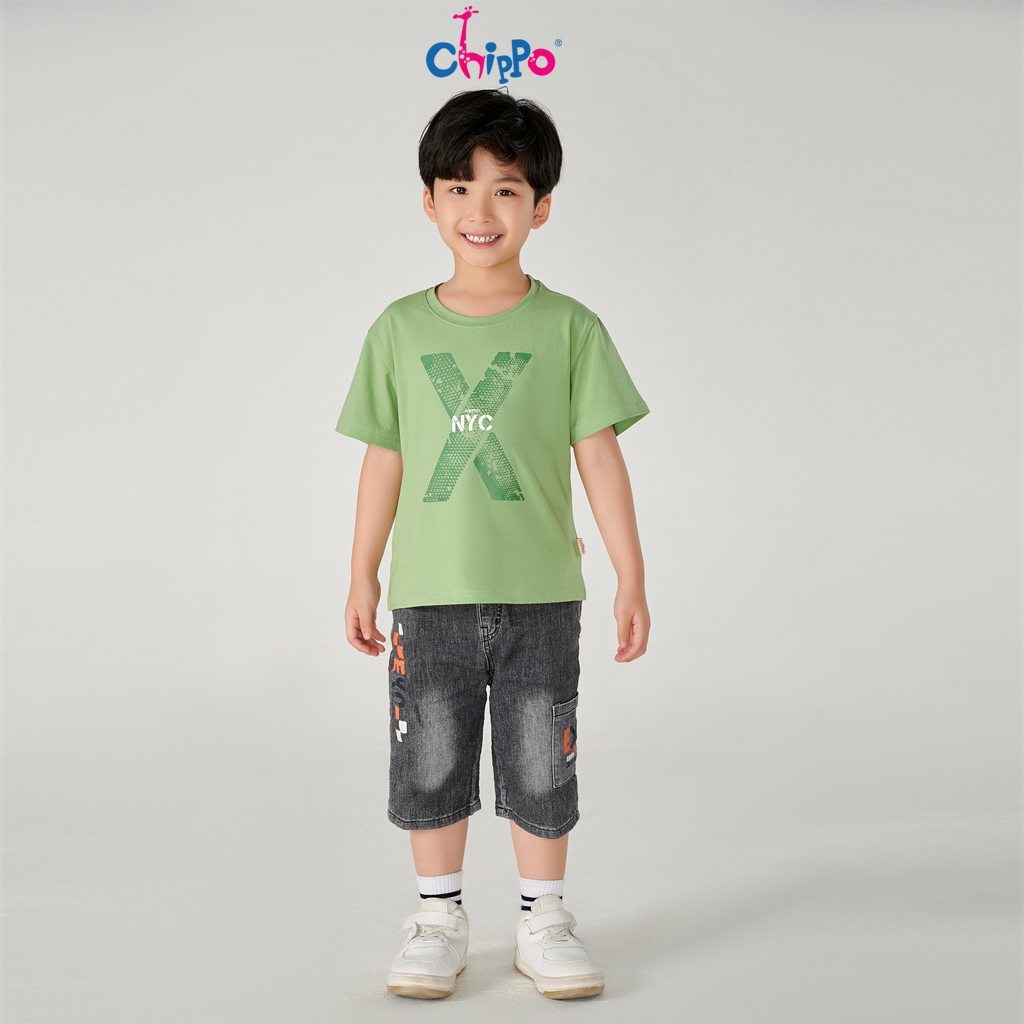 Ảnh Áo phông cộc tay cho bé trai CHIPPO chất liệu cotton thoáng mát cho bé 3 tuổi đên 10 tuổi (13-34Kg) 3
