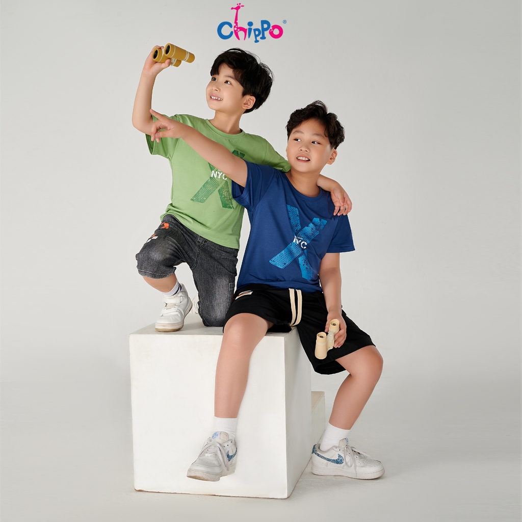Ảnh Áo phông cộc tay cho bé trai CHIPPO chất liệu cotton thoáng mát cho bé 3 tuổi đên 10 tuổi (13-34Kg) 1