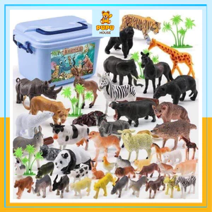 Thùng Động Vật 58 Chi Tiết Đồ Chơi Con Vật Mô Hình Thú Cho Bé Đồ Chơi Động Vật Rừng - PUPU HOUSE