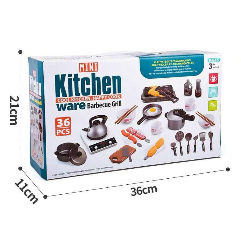 Bộ Đồ Chơi Nấu Ăn Nhà Bếp 36 Chi Tiết Mô Phỏng Thực Tế Đồ Chơi Nhà Bếp House Nhập Vai Bé Gái- Đồ Chơi PUPU HOUSE