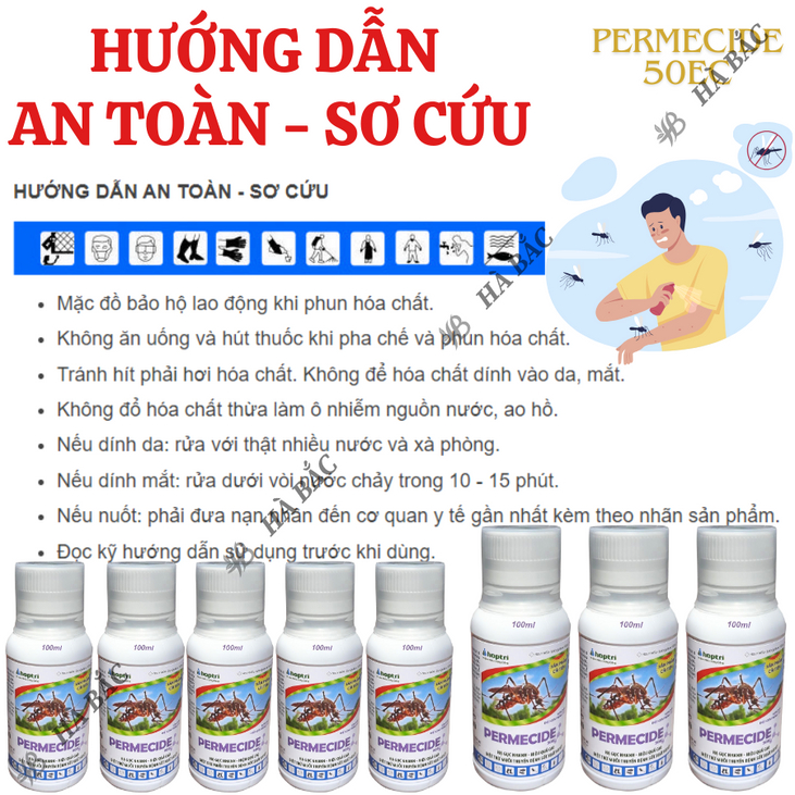 Thuốc diệt muỗi Permecide 50EC - Chai 100ml HỢP TRÍ, ruồi muỗi kiến gián các loại côn trùng