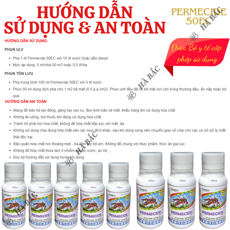 Thuốc diệt muỗi Permecide 50EC - Chai 100ml HỢP TRÍ, ruồi muỗi kiến gián các loại côn trùng