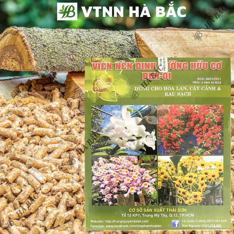 Viên nén dinh dưỡng hữu cơ Ben-01 Hùng Nguyễn (Hộp 1KG), chuyên dùng cho lan, cây cảnh và rau, bổ sung đa vi lượng