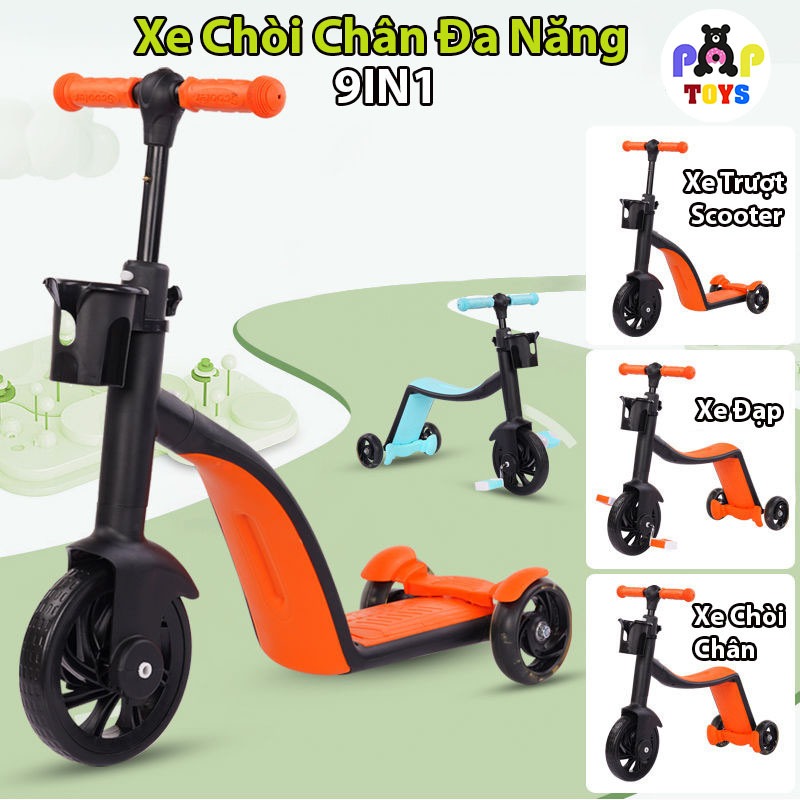 Xe Chòi Chân Đa Năng 9IN1 Xe Scooter Tập Đi Cho Bé Từ 1-10 Tuổi Biến ...