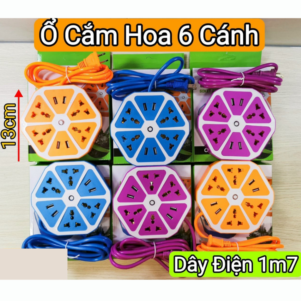 Ổ Cắm Điện Đa năng 4 Lỗ cắm 3 chấu - 4 Lỗ Cắm USB - Dây dài 1,8m