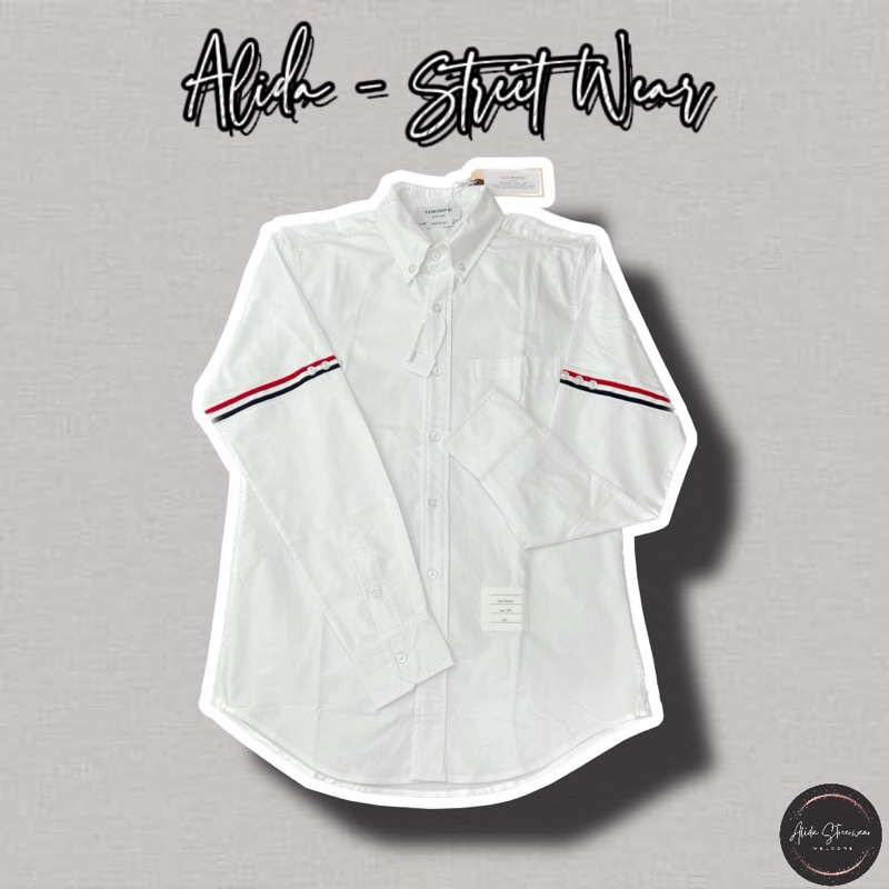 ⚡️[Hight Quality] Áo Sơ Mi Th.om Nam Nữ Vải Oxford - Điểm Nhấn Viền Kẻ 2 Tay Cao Cấp - TB Qccc Hottrend Full Túi Tag