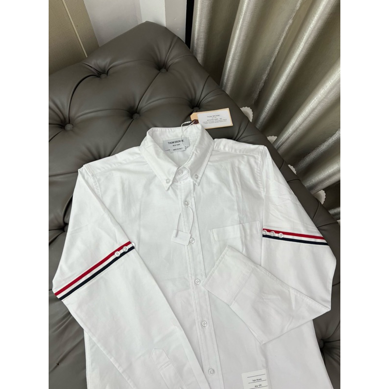 ⚡️[Hight Quality] Áo Sơ Mi Th.om Nam Nữ Vải Oxford - Điểm Nhấn Viền Kẻ 2 Tay Cao Cấp - TB Qccc Hottrend Full Túi Tag