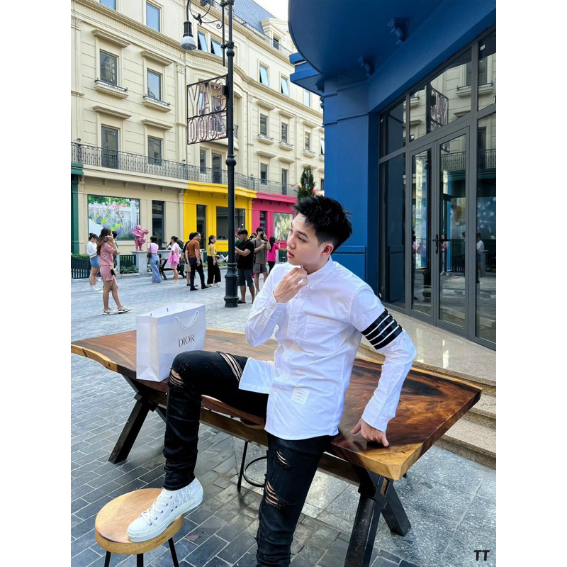 ⚡️[Hight Quality] Áo Sơ Mi Th.om Nam Nữ Vải Oxford - Điểm Nhấn Check 4 Bar Đen Thêu Cao Cấp - TB Qccc Full Túi Tag