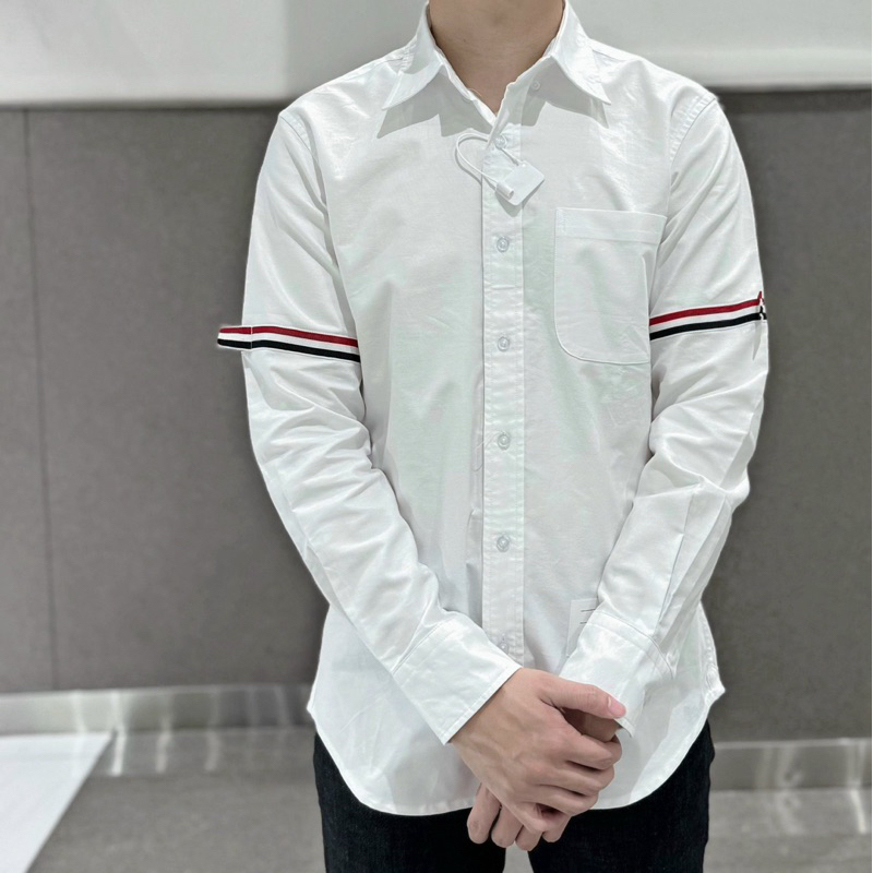 ⚡️[Hight Quality] Áo Sơ Mi Th.om Nam Nữ Vải Oxford - Điểm Nhấn Viền Kẻ 2 Tay Cao Cấp - TB Qccc Hottrend Full Túi Tag
